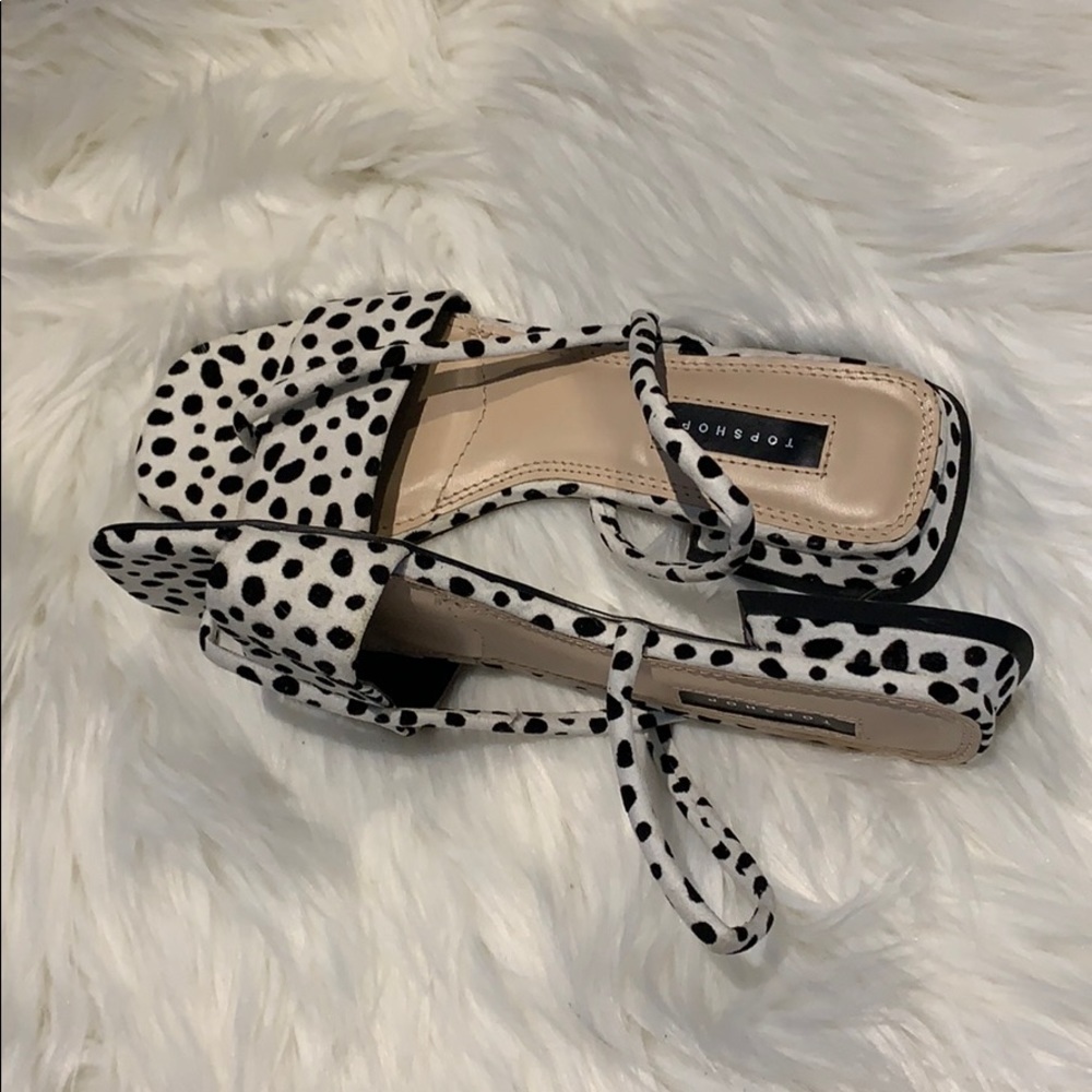 TopShop HESTER Black And White Sandals - Picture 7 of 8
